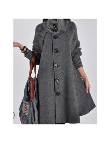 Manteau d'Hiver Chic à Boutonnage Décontracté en ligne