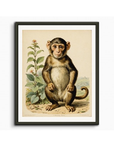 Charming tales, delicate British watercolors, Monkey - Poster pas cher chine