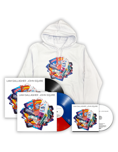 Hoodie blanc pochette album Gallagher Squire + choix d'album Profitez des Offres !